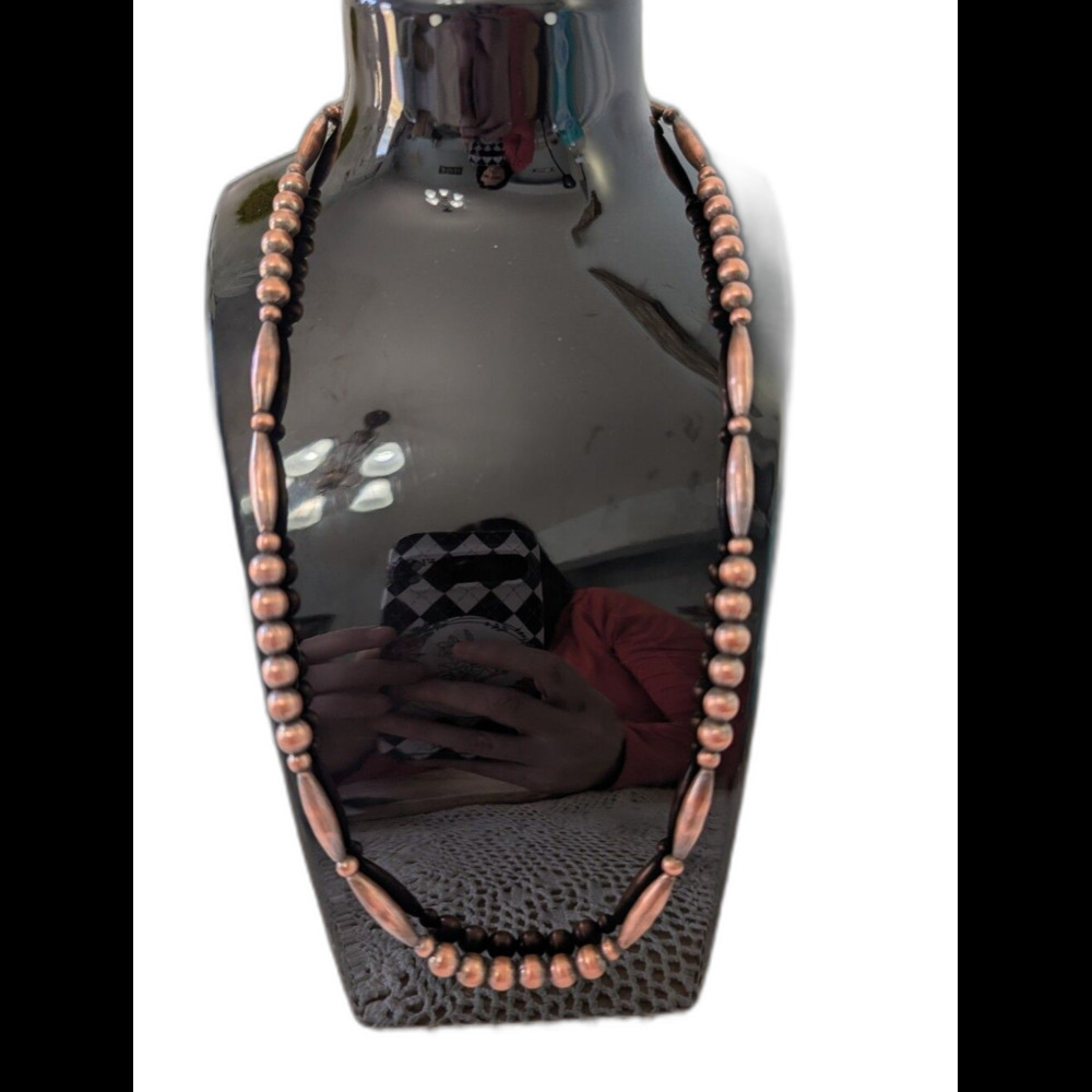 Pure Copper Beaded Necklace, 20 Inches